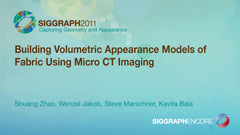 Building Volumetric Appearance Models of Fabric Using Micro CT Imaging