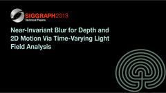 Near-Invariant Blur for Depth and 2D Motion Via Time-Varying Light Field Analysis
