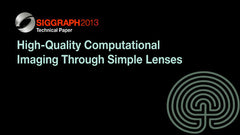 High-Quality Computational Imaging Through Simple Lenses