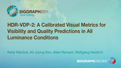 HDR-VDP-2: A Calibrated Visual Metrics for Visibility and Quality Predictions in All Luminance Conditions
