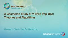 A Geometric Study of V-Style Pop-Ups: Theories and Algorithms