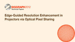 Edge-Guided Resolution Enhancement in Projectors via Optical Pixel Sharing